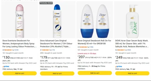Image of Dove Bath & Body Product upto 60% discount 