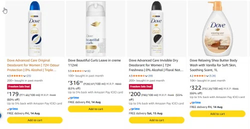 Image of Dove Beauty Product Minimum 60% Discount