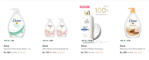 Image of Dove Beauty Product Minimum 60% Discount