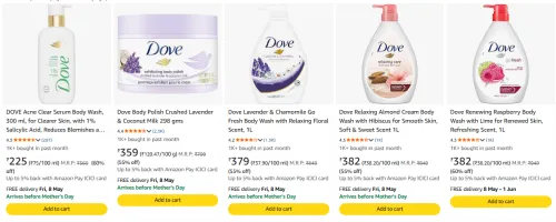 Image of Dove Beauty product upto 50% discount 