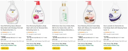 Image of Dove Body Wash upto 53% discount 