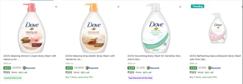 Image of Dove Body Wash upto 66% Discount