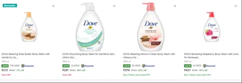 Image of Dove Body Wash upto 71% Discount