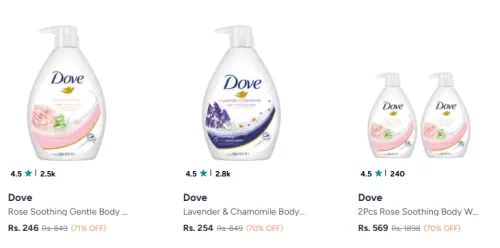 Image of Dove Body Wash And Shower Gel @ Up to 71% Discount