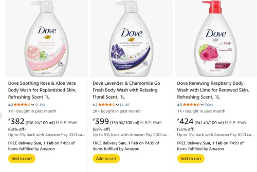 Image of Dove Bodywash up to 60% Discount