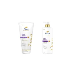 Dove Daily Shine Shampoo 650ml & Dove Daily Shine Conditioner 175ml, Combo | For Damaged or Frizzy Hair | Enriched with Nutritive Serum