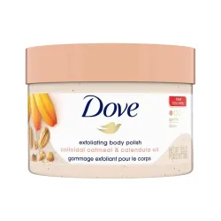 Dove Exfoliating Body Polish Scrub for Delicate & Sensitive Skin with Oatmeal & Calendula Oil, Gently Exfoliates and Moi