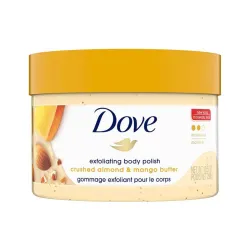 Dove Exfoliating Body Polish Scrub for Dry Skin with Crushed Almond and Mango Butter, Gently Exfoliates and Moisturizes 