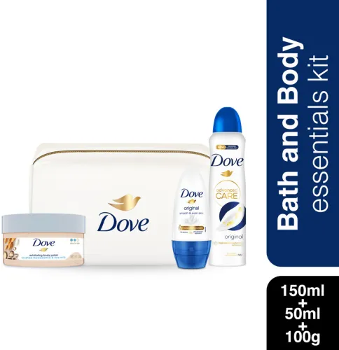 Image of DOVE Giftset_1 Deodorant (150 ML), 1 Roll On (50 ML)&1 Exfoliating Body Polish(100 G) Combo Set (Set of 1)