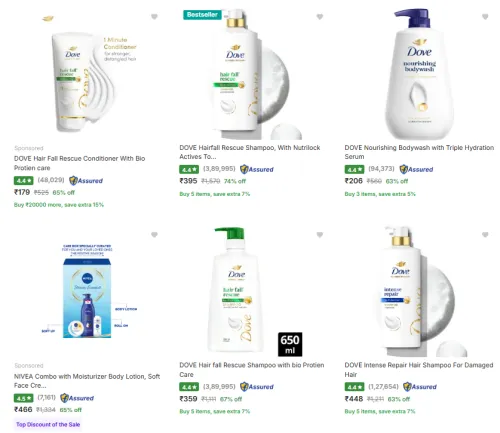 Image of DOVE Grooming @ Up to 74% Discount