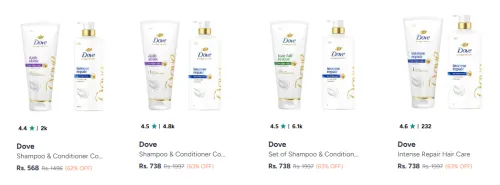 Image of Dove Hair Care Combo minimum 60% Discount