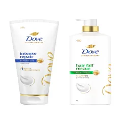 Dove Hair Fall Rescue Shampoo 1L & Intense Repair Hair Conditioner 175ml