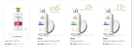Image of Dove Hair Shampoo 650ml startinting ₹454