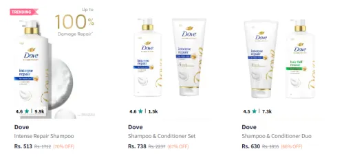 Image of Dove Hair Care Products upto 70% Discount