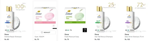 Image of Dove produts's starting at ₹ 60