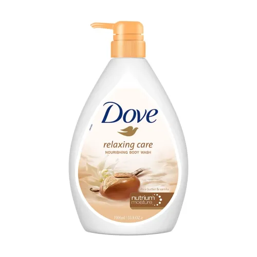 Image of Dove Relaxing Shea Butter Body Wash with Vanilla for Soft Skin, Soothing Scent, 1L