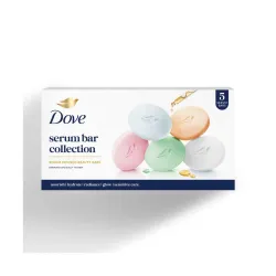 Dove Serum Bar Collection - Variety Multiple Pack (Pack of 5) 125g each 5 Different Bars - Cream, Fresh, Pink, Sandal & 