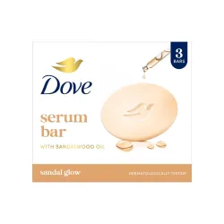 Dove Serum Bar | with Sandalwood Oil | Sandal Glow | 375g (125g x 3)