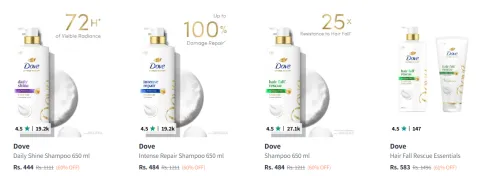 Image of Dove Shampoo at minimum 60% Discount