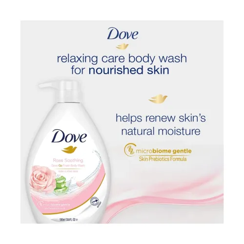 Image of Dove Soothing Rose & Aloe Vera Body Wash for Replenished Skin, Refreshing Scent 1L