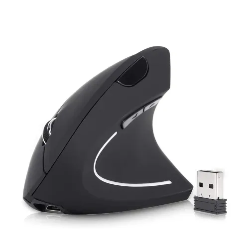 Image of DQST Rechargeable Ergonomic Wireless Mouse, 2.4Ghz Optical Vertical Mouse with 3 Adjustable DPIs, 6 Buttons Design with 