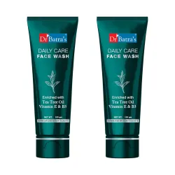 Dr Batras Daily Care Face Wash with Tea Tree Oil, Vitamin E & B3 | Helps Cleanse, Nourish & Refresh Skin | Gentle Daily