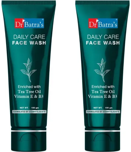 Image of Dr Batras Daily Care Tea Tree, Vit E & B3 Gentle Cleanser for Clear,Glowing Skin Face Wash (200 ml)