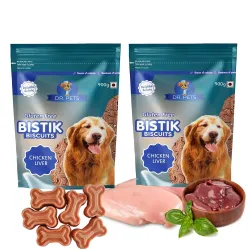 Dr. Pets Pack of 2 (900g Each) Bistik Dog Biscuits Chicken Liver Flavor