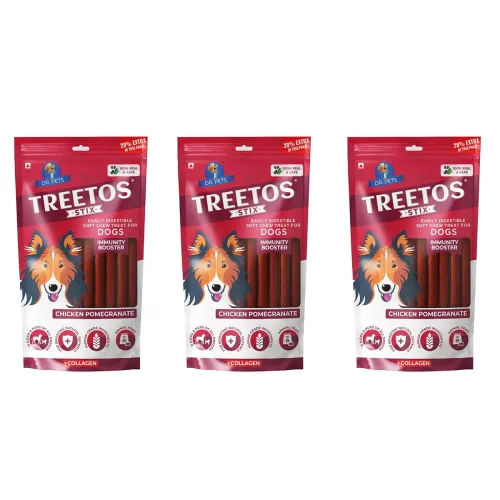 Image of Dr. Pets Pack of 3 (85g Each) Treetos Chicken Stix Dog Treat