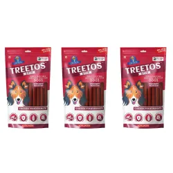 Dr. Pets Pack of 3 (85g Each) Treetos Chicken Stix Dog Treats | Chicken Pomegranate Flavour | Soft Chew Sticks for Puppies & Adult Dogs | Training Reward Snacks | Easy to Chew | Pouch Pack