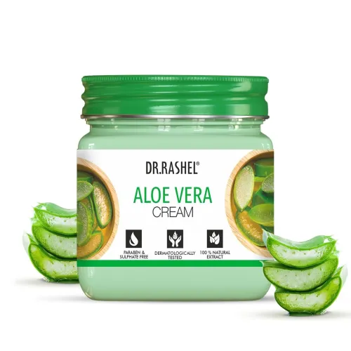 Image of DR.RASHEL Aloe Vera Face And Body Cream For Women and Men (380 Ml) | All Skin Types |Soft and Healthy Skin | Repairing &
