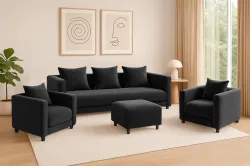 Dr Smith 3+1+1 Fabric 3 + 1 + 1 Sofa Set  