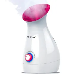 Dr Trust USA 3-in-1 Nano Ionic Portable Facial Steamer, Cold & Cough Relief, Humidifier Vaporizer (Pink and White)
