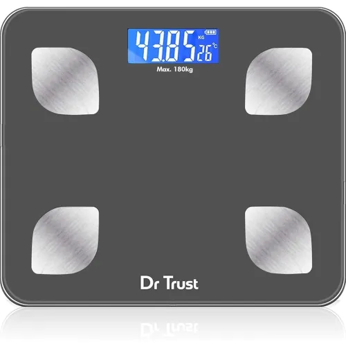 Image of Dr Trust Smart BMI Weighing Scale (Bluetooth, USB Rechargeable, Gray) 