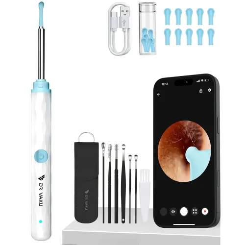 Image of Dr Vaku® Earocam Ear Cleaning Kit (Set of 8) HD Camera Wifi Connection & 6 LED Lights 