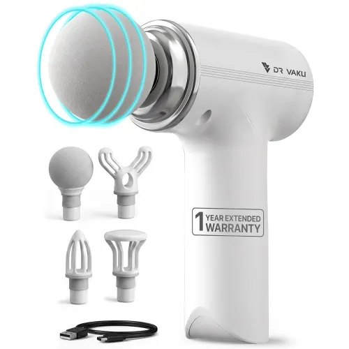 Image of DR VAKU Percussion Body Massager Gun with 4 Removable Heads & 6 Speed Modes