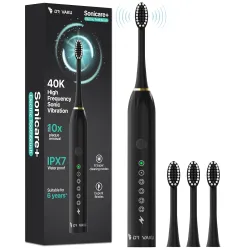 DR VAKU® Sonicare+ Electric Toothbrush for Men Woman Adults sonic with 6 Modes, 4 Brush Heads, 60-Day Battery Backup, Re