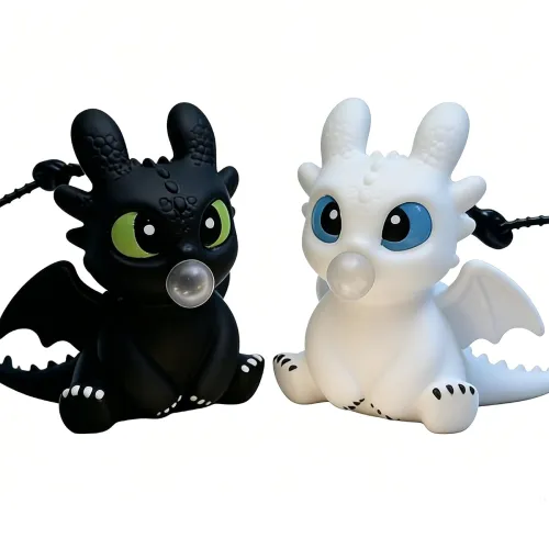 Image of Dragon Keychain Set with LED Glow Light 2-Piece