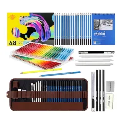 Corslet 78 Pc Drawing Kit Shading Pencils Set Pencil Colours Sketch Book A5 50 Sheets Sketching Kit for Artist Kit color