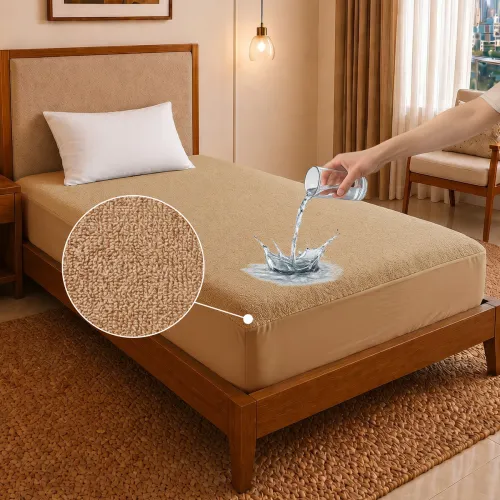 Image of Dream Care Single Size Fitted Terry Cotton Breathable, Stretchable