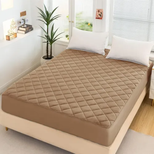Image of Dream Care Waterproof Beige Quilted Mattress Protector