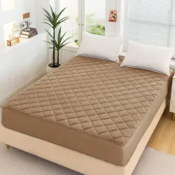 Dream Care Waterproof Beige Quilted Mattress Protector