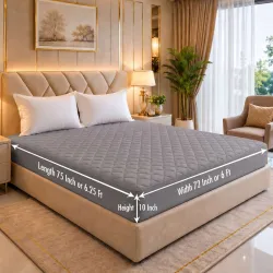 Dream Care King Size Fitted Cotton Breathable, Stretchable, Waterproof Mattress Cover (75 inch x 72 inch, Grey)