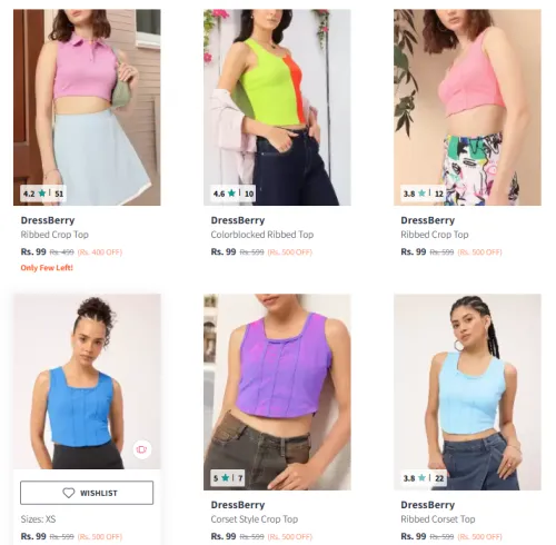 Image of Dress Berry Crop Top Starting @ ₹99