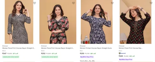 Image of Dressar Women's Kurtas upto 87% Discount