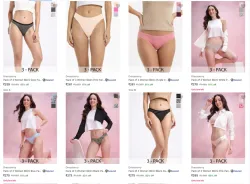 Dressberry Pack of 3 Women Bikini Grey Panty Minimum 80% Discount.
