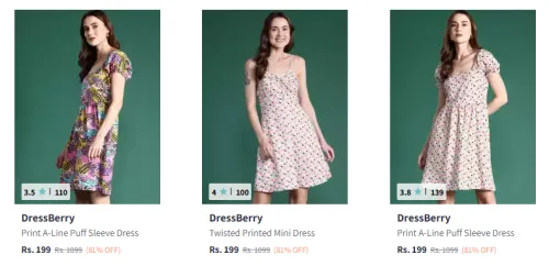 Image of Dressberry Women Dress Starting @ ₹199