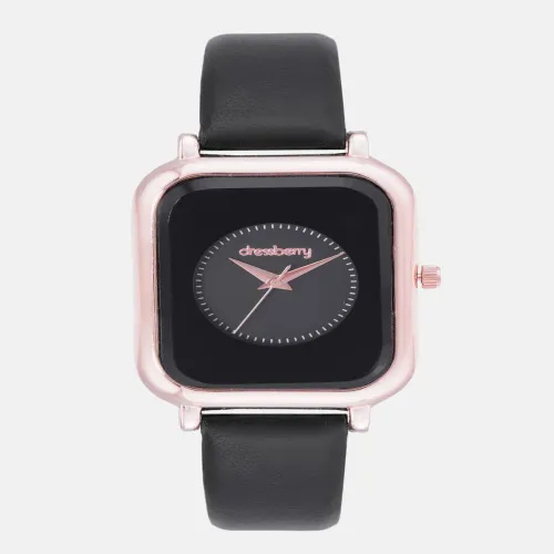 Image of DressBerry Women Leather Straps Analogue Watch HOBDB-001-BK