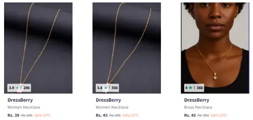 Image of DressBerry Women Necklace Starting @ ₹39
