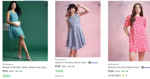 Image of Dressberry Women's Dresses Starting at ₹213